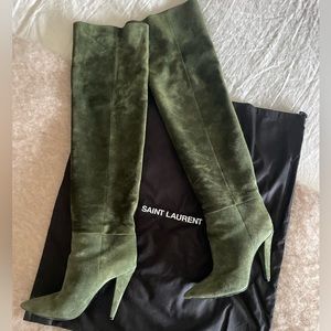 SOLD Saint Laurent Suede Era Thigh High Slouchy Boots